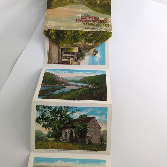 Views & Roadmap Beautiful Shenandoah Valley Virginia 1920s Fold-Out Postcards - Picture 7 of 10